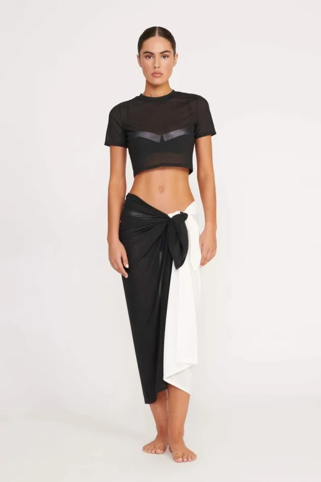 STAUD Swim FERNANDA COVERUP TOP Black 8211 Women STAUD Swim FERNANDA COVERUP TOP Black 8211 Women