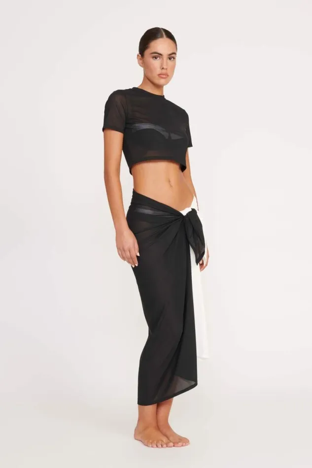 STAUD Swim FERNANDA COVERUP TOP Black 8211 Women STAUD Swim FERNANDA COVERUP TOP Black 8211 Women