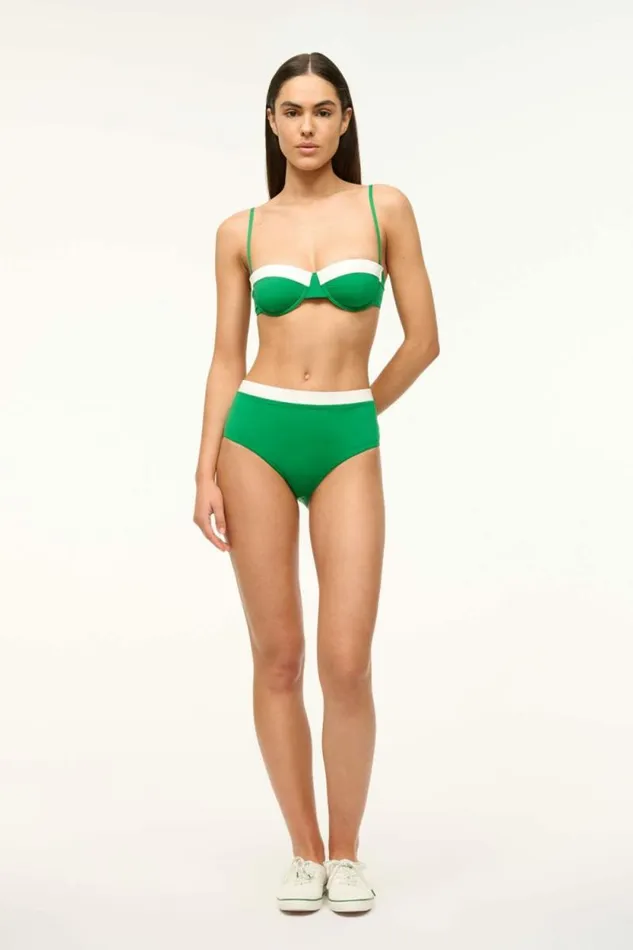 STAUD Swim JO BALCONETTE TOP Vert White 8211 Women