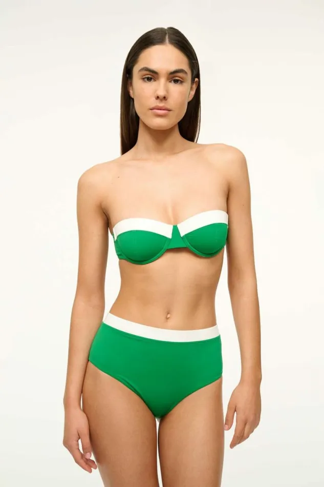 STAUD Swim JO BALCONETTE TOP Vert White 8211 Women