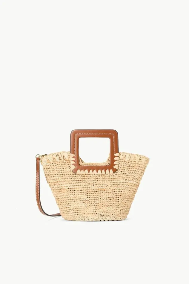 STAUD Swim SHIRLEY RAFFIA MINI BUCKET Natural Tan 8211 Women