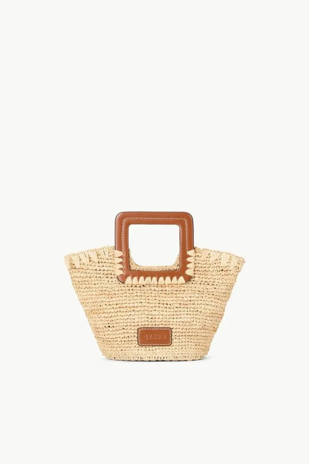 STAUD Swim SHIRLEY RAFFIA MINI BUCKET Natural Tan 8211 Women