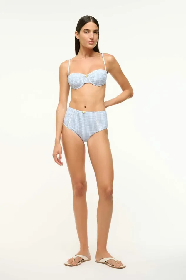 STAUD Swim WAILEA BIKINI BOTTOM Sky Micro Check 8211 Women