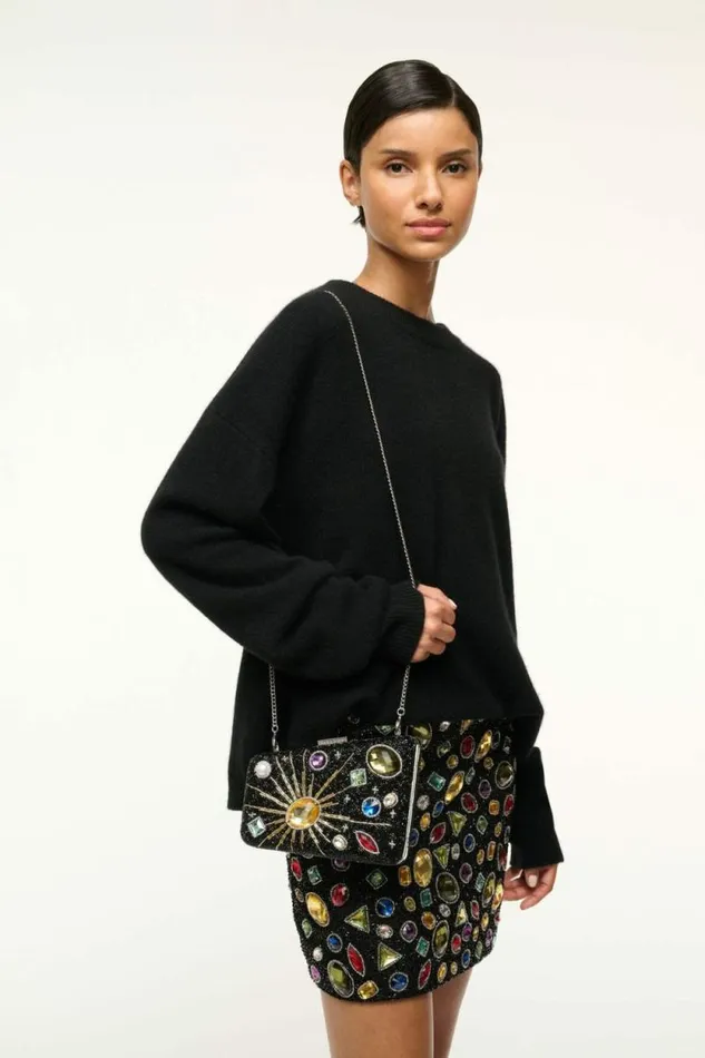 STAUD The Evening Edit CARMELLA BEADED CLUTCH Black Celestial 8211 Women