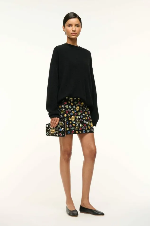 STAUD The Evening Edit CARMELLA BEADED CLUTCH Black Celestial 8211 Women
