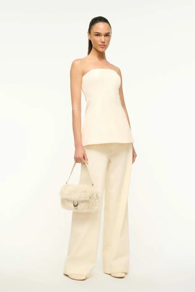 STAUD The Evening Edit HARLOW FAUX FUR BAG Cream 8211 Women STAUD The Evening Edit HARLOW FAUX FUR BAG Cream 8211 Women