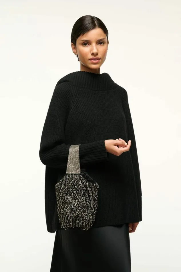 STAUD The Evening Edit HARUKO BEADED BAG Black 8211 Women