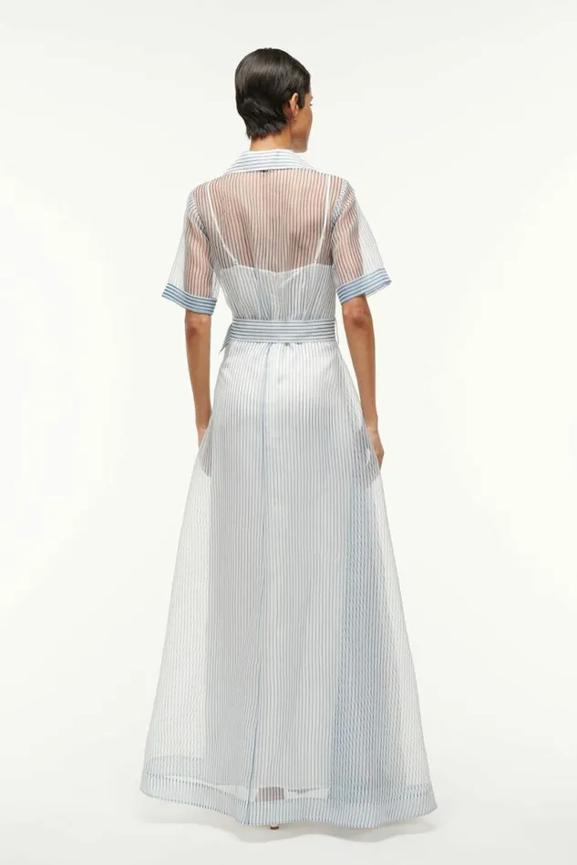 STAUD The Evening Edit MILLIE DRESS Ivory Micro Stripe 8211 Women STAUD The Evening Edit MILLIE DRESS Ivory Micro Stripe 8211 Women