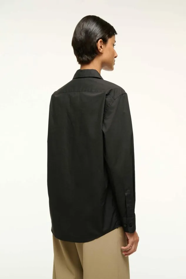 STAUD Tops ROXBURY POPLIN SHIRT Black 8211 Women STAUD Tops ROXBURY POPLIN SHIRT Black 8211 Women
