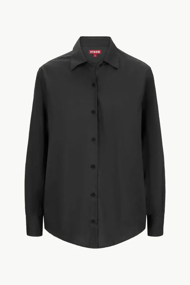 STAUD Tops ROXBURY POPLIN SHIRT Black 8211 Women STAUD Tops ROXBURY POPLIN SHIRT Black 8211 Women