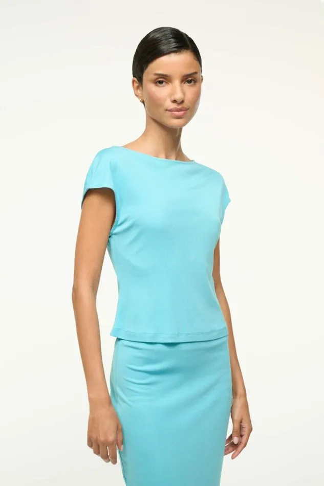 STAUD Tops SUNISA TOP Aqua 8211 Women STAUD Tops SUNISA TOP Aqua 8211 Women