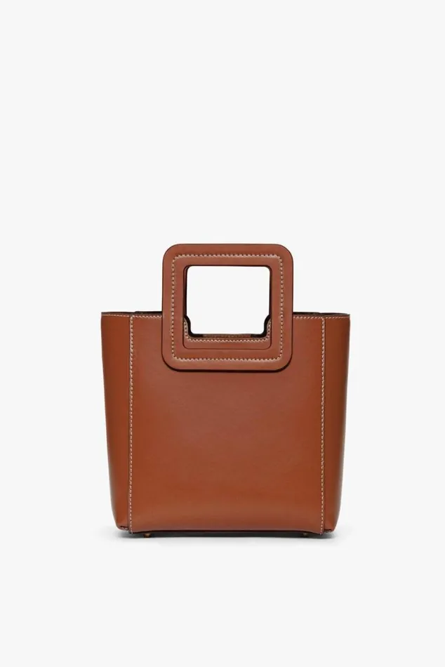 STAUD Totes MINI SHIRLEY LEATHER BAG Saddle 8211 Women STAUD Totes MINI SHIRLEY LEATHER BAG Saddle 8211 Women