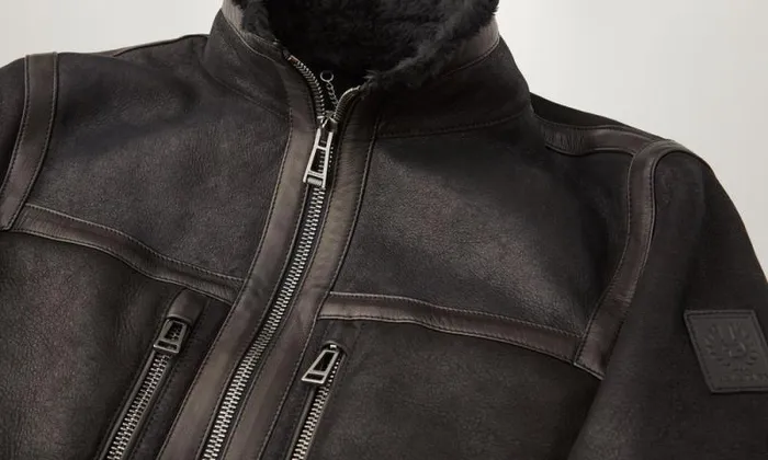 Suede and Shearling Jackets Men Belstaff Tundra Jacket Black Black