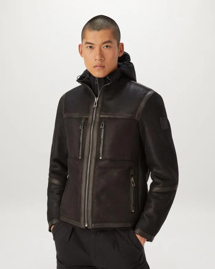 Suede and Shearling Jackets Men Belstaff Tundra Jacket Black Black