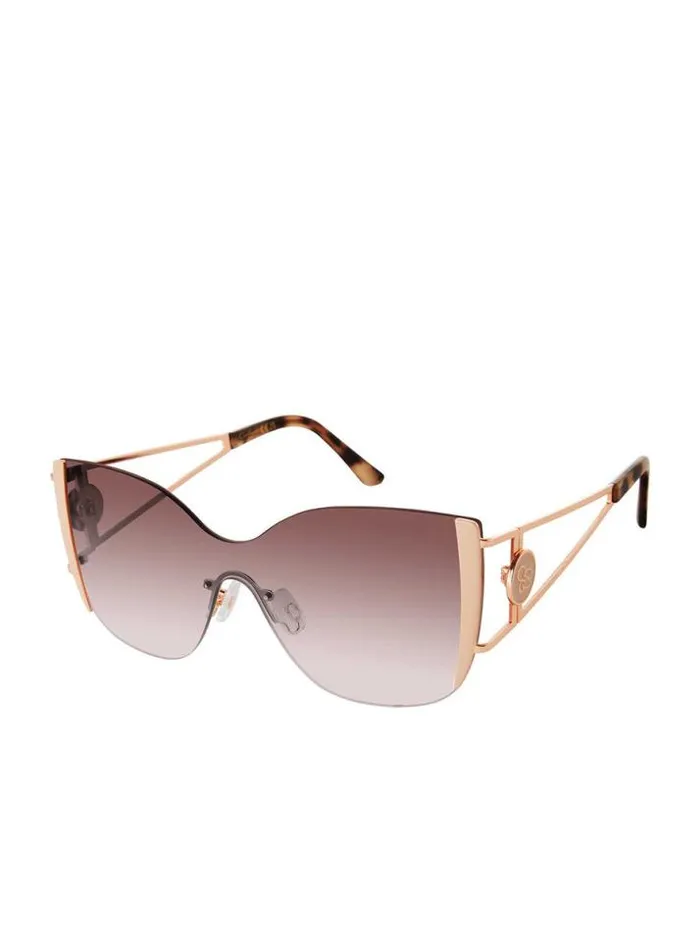 Sunglasses Accessories Jessica Simpson Metal Cat Eye Shield Sunglasses In Rose Gold