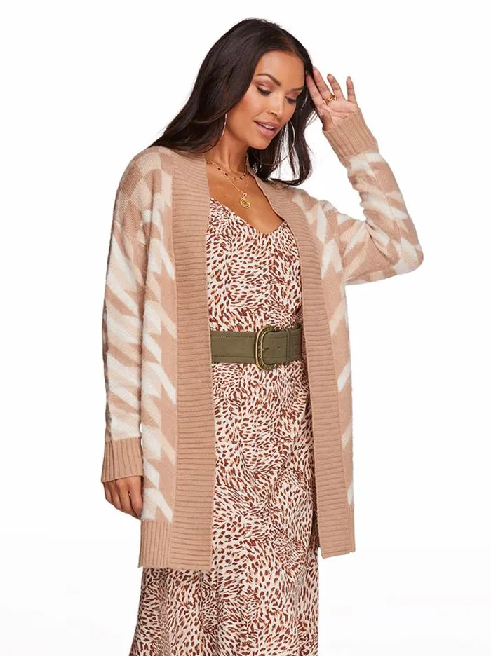 Sweaters Clothing Jessica Simpson Meghan Cardi In Houndstooth Check