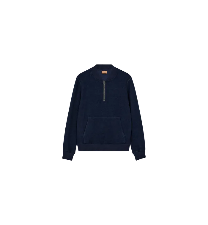 Sweatshirts MOS MOSH Men MMGCassey Zip Pullover Sweat Indigo Blue Sweatshirts MOS MOSH Men MMGCassey Zip Pullover Sweat Indigo Blue