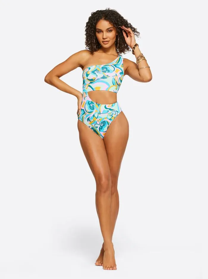 Swim Clothing Jessica Simpson Dream State One Piece In Blue Multi