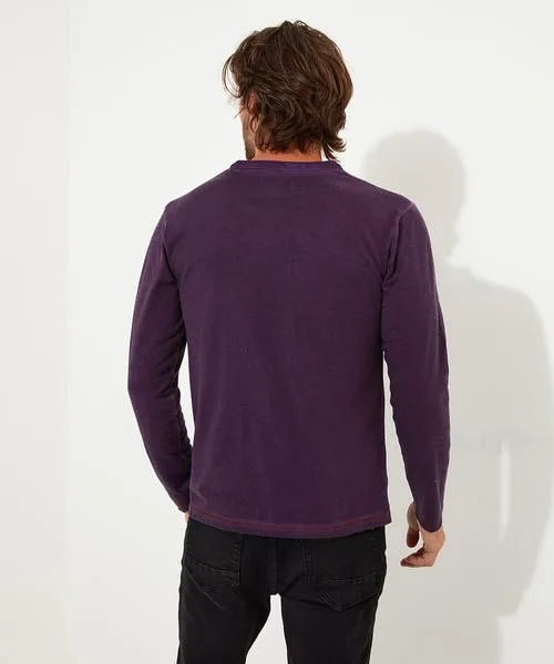 TShirts and Tops Apparel Customised Character Henley Purple Joebrowns TShirts and Tops Apparel Customised Character Henley Purple Joebrowns