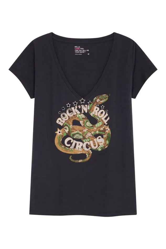 TShirts and Tops Women Leon and Harper Tonton Snaake Tshirt Carbone