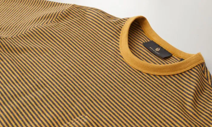 TShirts Men Belstaff Drum TShirt Glaze Yellow Charcoal Heather
