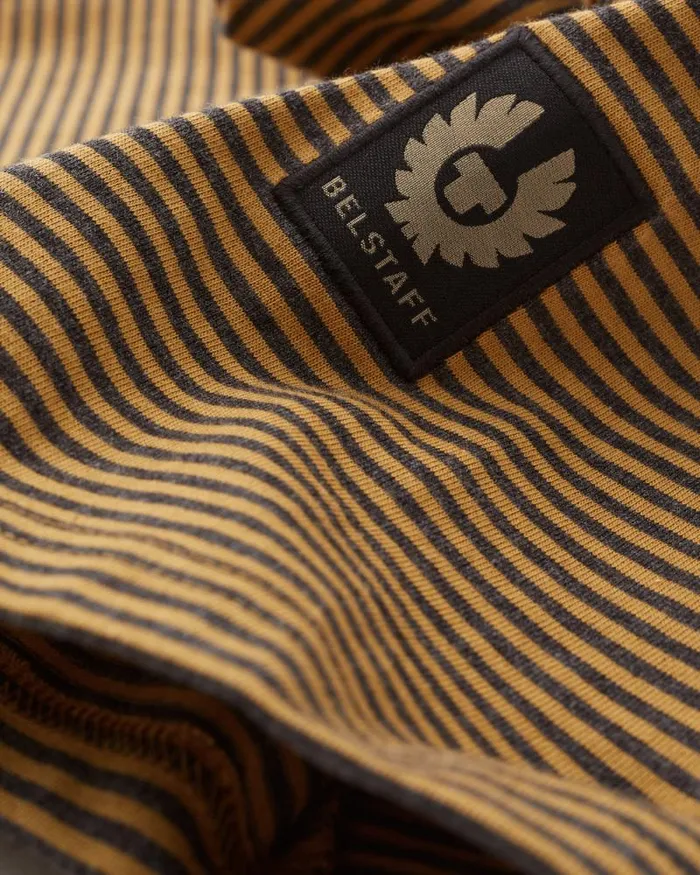 TShirts Men Belstaff Drum TShirt Glaze Yellow Charcoal Heather