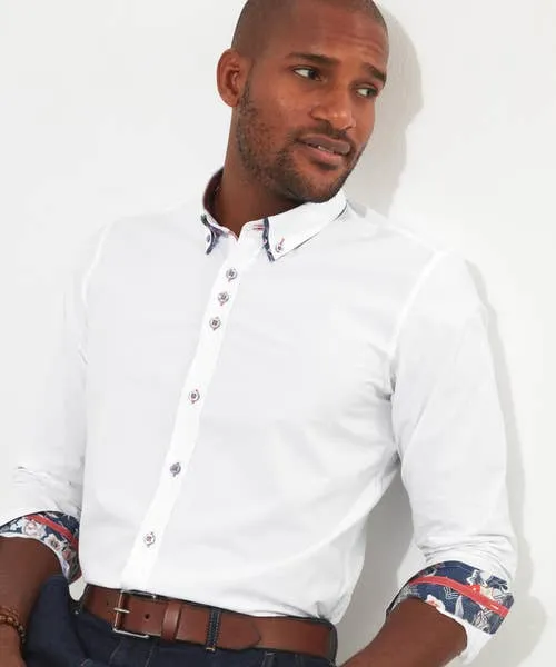 Tailoring Joebrowns Apparel Delightful Double Collar Shirt White Tailoring Joebrowns Apparel Delightful Double Collar Shirt White