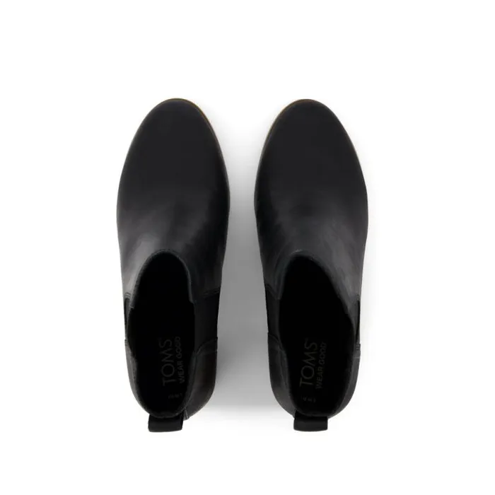 Toms Boots and Booties Evelyn Chelsea Heeled Boot Black Leather 8211 Women Toms Boots and Booties Evelyn Chelsea Heeled Boot Black Leather 8211 Women