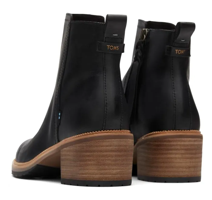 Toms Boots and Booties Marina Heeled Boot Black Leather 8211 Women Toms Boots and Booties Marina Heeled Boot Black Leather 8211 Women