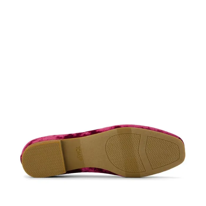 Toms Flats and Loafers Briella Flat Berry Burgundy Crushed Velvet 8211 Women Toms Flats and Loafers Briella Flat Berry Burgundy Crushed Velvet 8211 Women
