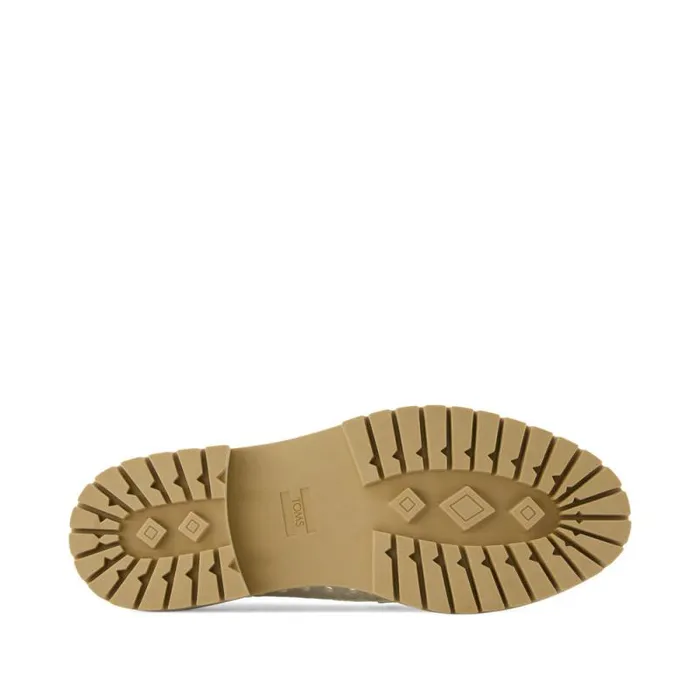 Toms Flats and Loafers Cara Loafer Light Sand Leather Embossed Perforated 8211 Women