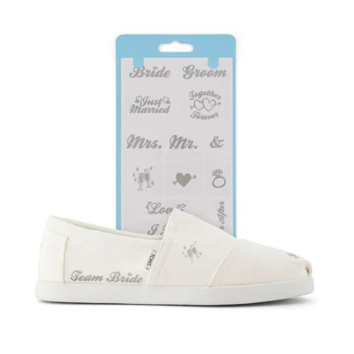 Toms Shoe Tattoos TOMS Shoe Tattoos 2 Pack Pearlized Silver Wedding Couple 8211 Gear