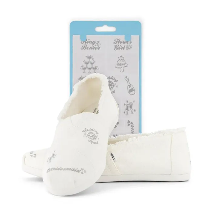 Toms Shoe Tattoos TOMS Shoe Tattoos 2 Pack Pearlized Silver Wedding Party 8211 Gear