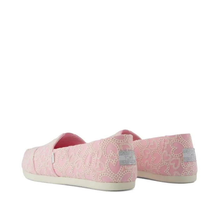 Toms Slip Ons Alpargata Classic Pink Hearts Eyelet 8211 Women