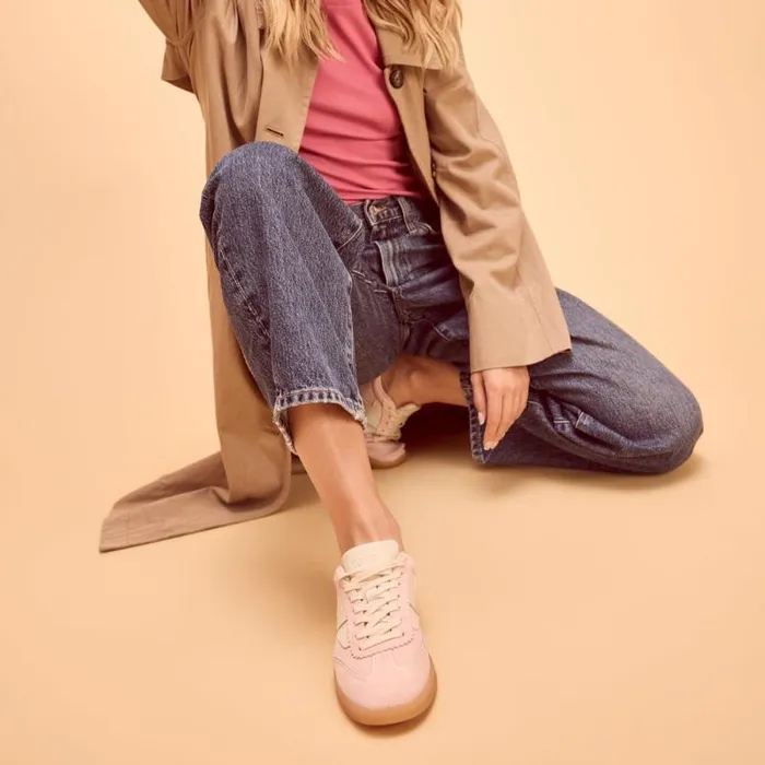 Toms Sneakers Collins Casual LaceUp Sneaker Pale Rose Suede And Leather 8211 Women