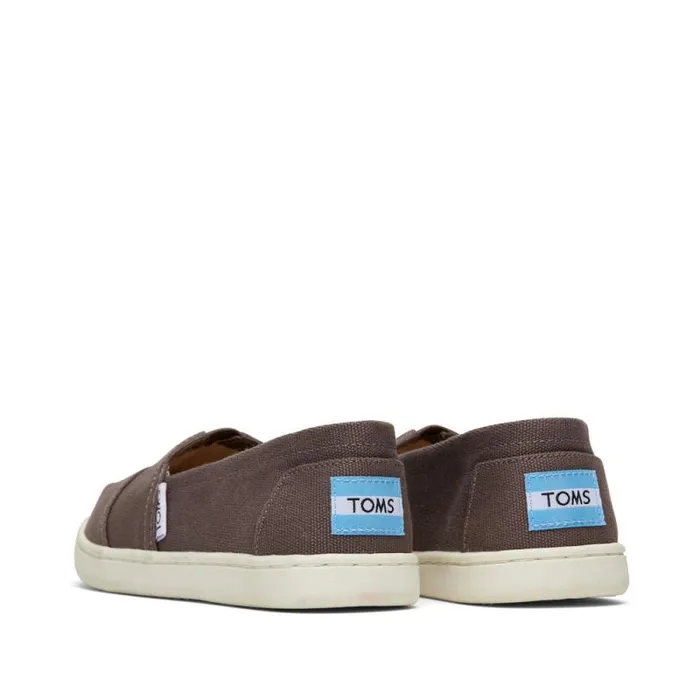 Toms TOMS Classics Alpargata Kids Shoe Ash Canvas 8211 WomenKids Toms TOMS Classics Alpargata Kids Shoe Ash Canvas 8211 WomenKids