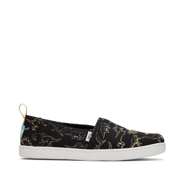 Toms TOMS Classics Alpargata Kids Shoe Black Dino Glow In The Dark 8211 KidsWomen