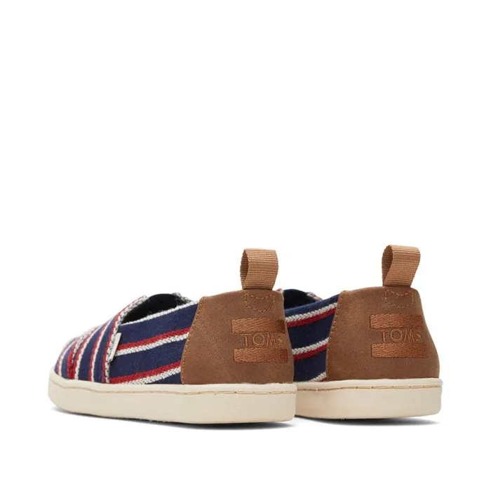 Toms TOMS Classics Alpargata Kids Shoe Navy Woven Stripes 8211 KidsWomen Toms TOMS Classics Alpargata Kids Shoe Navy Woven Stripes 8211 KidsWomen