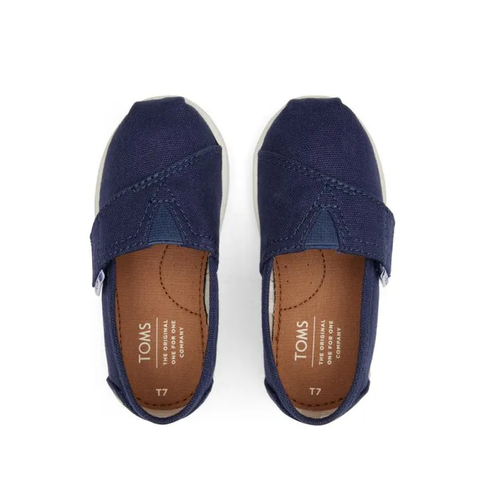 Toms TOMS Classics Alpargata Toddler Shoe Navy Canvas 8211 WomenKids Toms TOMS Classics Alpargata Toddler Shoe Navy Canvas 8211 WomenKids