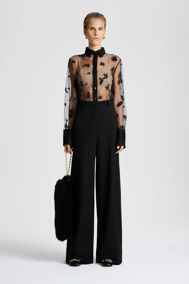Trousers GOTHAM TAILORED TROUSER BLACK Scanlan Theodore Women