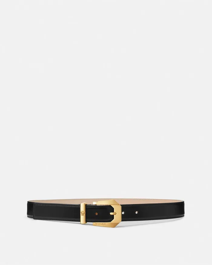 Versace Belts Women Medusa Heritage Leather Belt 3 Cm Blackgold