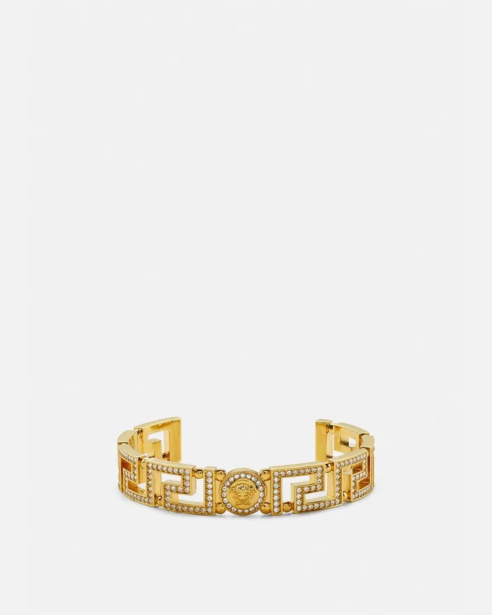 Versace Bracelets WomenMen Crystal Medusa Greca Cuff Bracelet Gold
