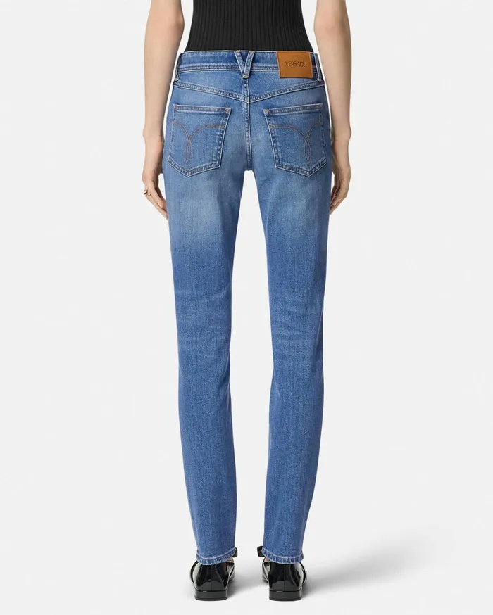 Versace Denim Women Medusa 03995 Skinny Jeans Blue