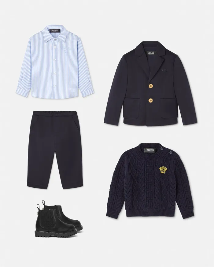 Versace Outerwear and Jackets Kids Milano Stamp Baby Jacket Blue