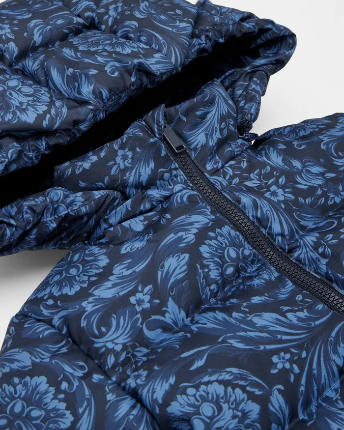 Versace Outerwear Kids Barocco Baby Puffer Jacket Blueprint
