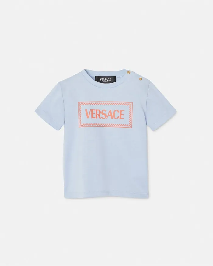 Versace Shirts and Tshirts Kids 90s Vintage Logo Baby TShirt Light Blue