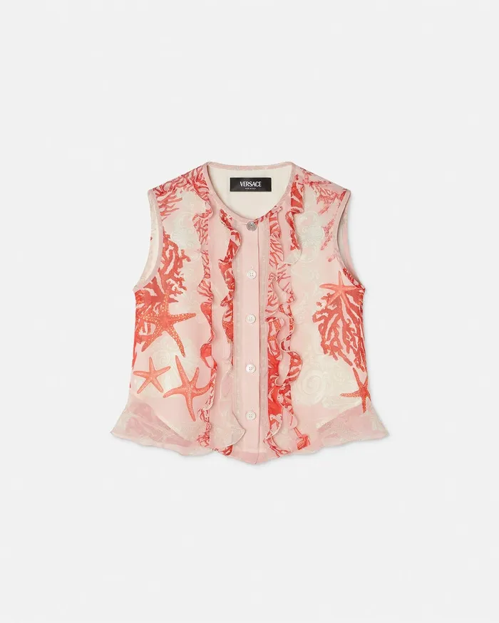 Versace Shirts and Tshirts Kids Barocco Sea Top Coral