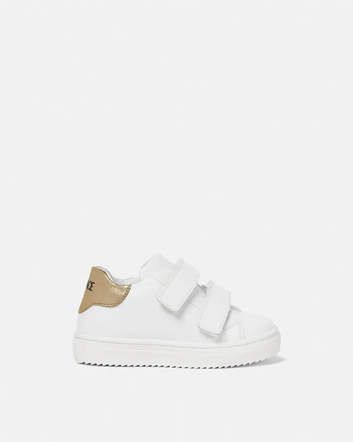 Versace Shoes Kids Logo Baby Sneakers Whitegold