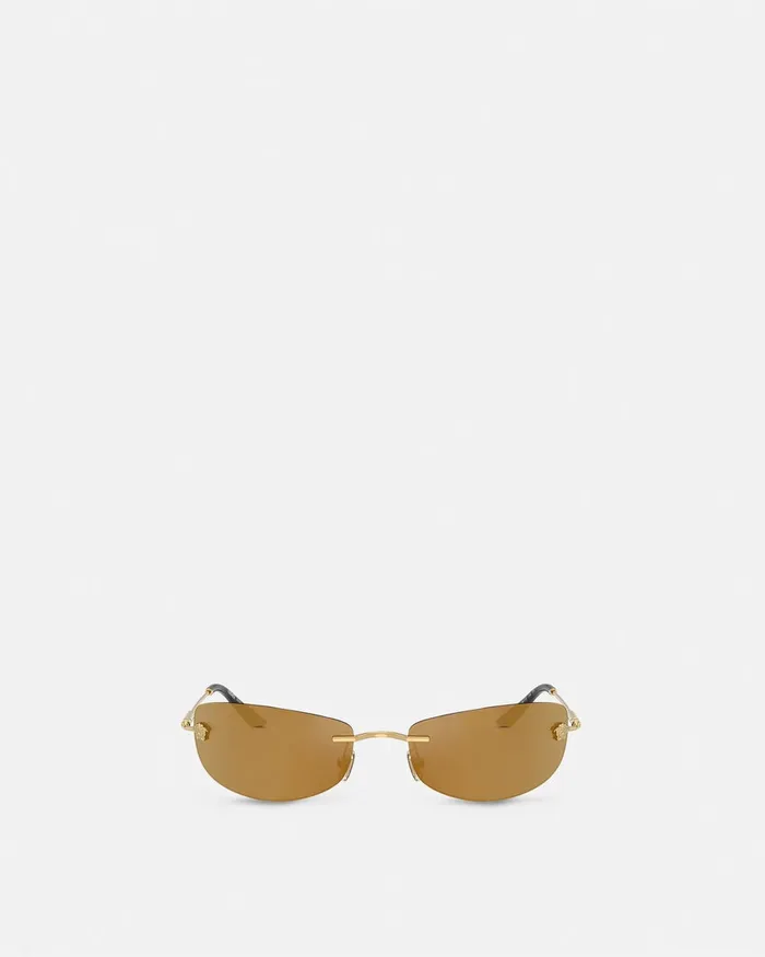 Versace Sunglasses Men Runway Sunglasses Gold