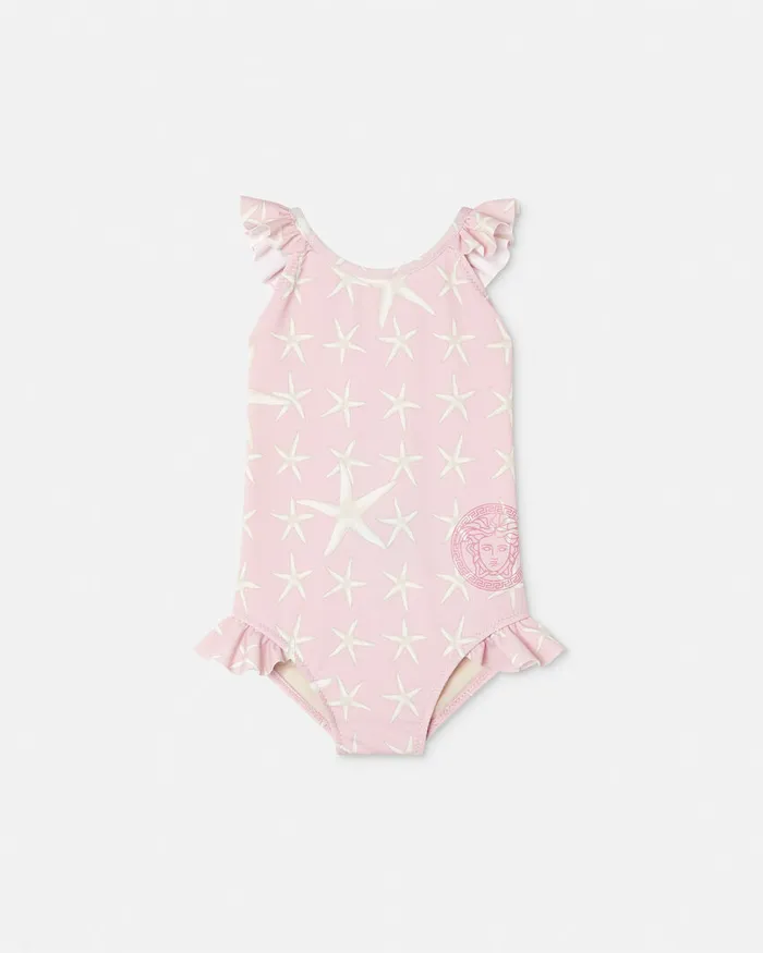Versace Underwear and Beachwear Kids Stella Marina Baby Swimsuit White